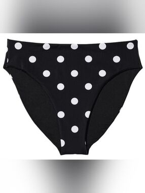 S VS Swim High Waist Full Coverage Bikini Bottom Black Dot
